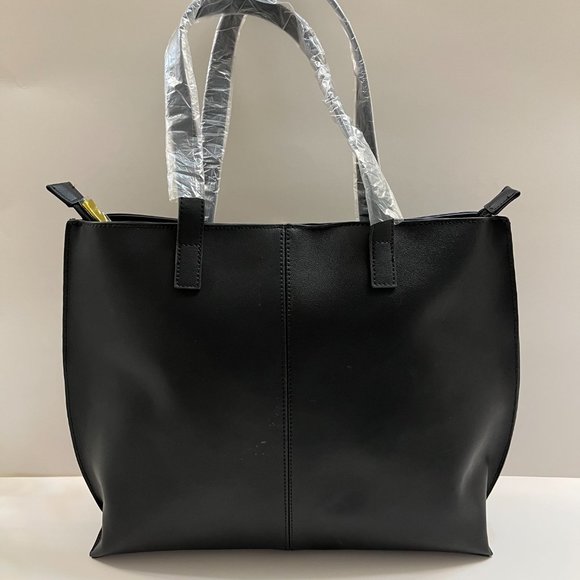 Joy Mangano Clothes It All E*Lite Leather RFID Safe Tote Black - NWT - Picture 7 of 10